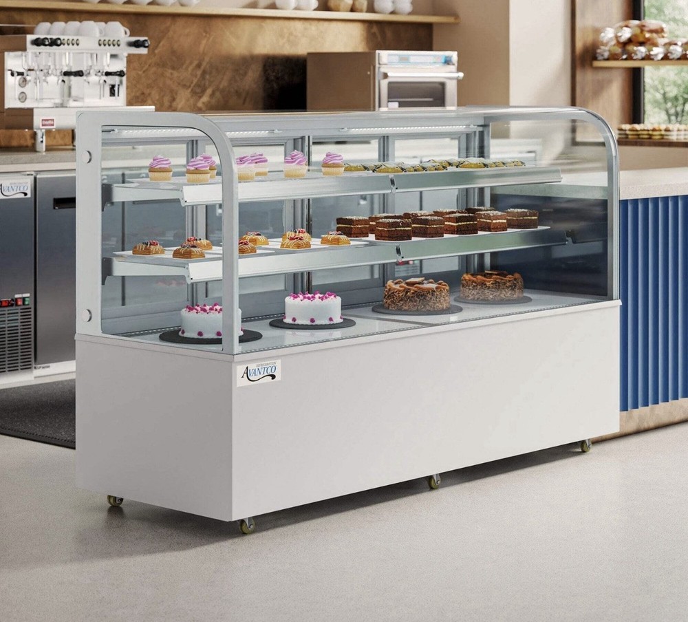 72" Curved Glass White Refrigerated Bakery Display Case