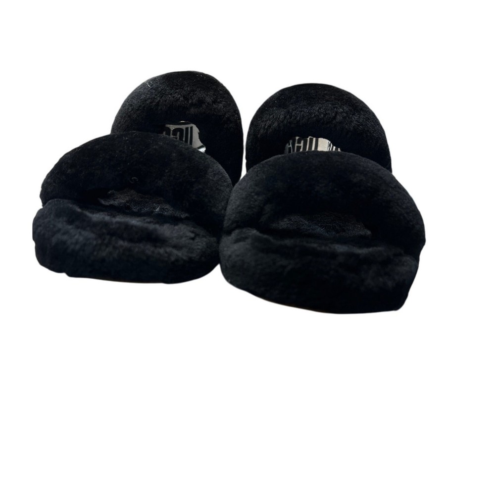 Ugg Oh Yeah Double Strap Sling Back Black Shearling Size 8
