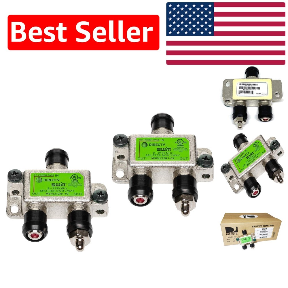 SWM Approved Weatherproof 2-Way Splitters - Secure & Reliable Connection 2-Pack