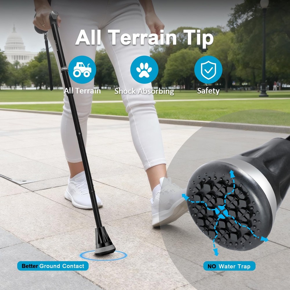 REHAND Walking Cane - Foldable, Adjustable, Collapsible Walking Canes for Men &