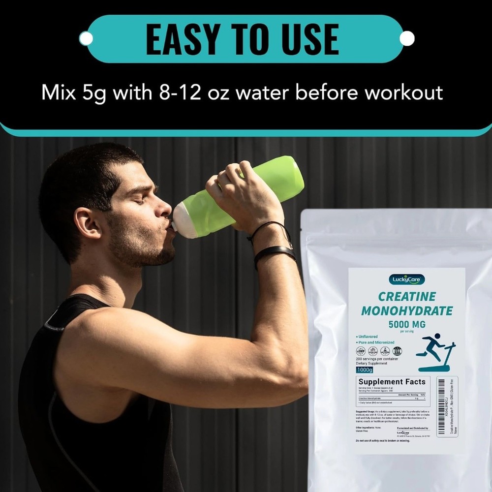 Pure Creatine Monohydrate Powder 2000G 5000mg Per Serving Micronized Creatine
