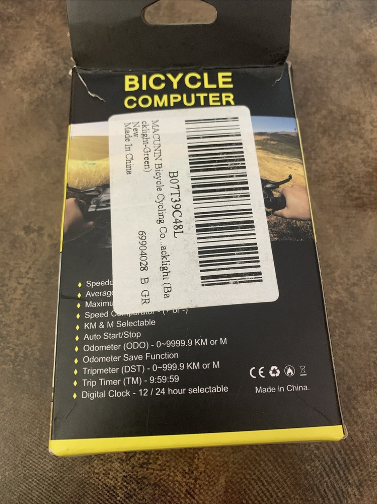 Macunin Bicycle Cycling Computer - Black /green Backlight - YA100-A