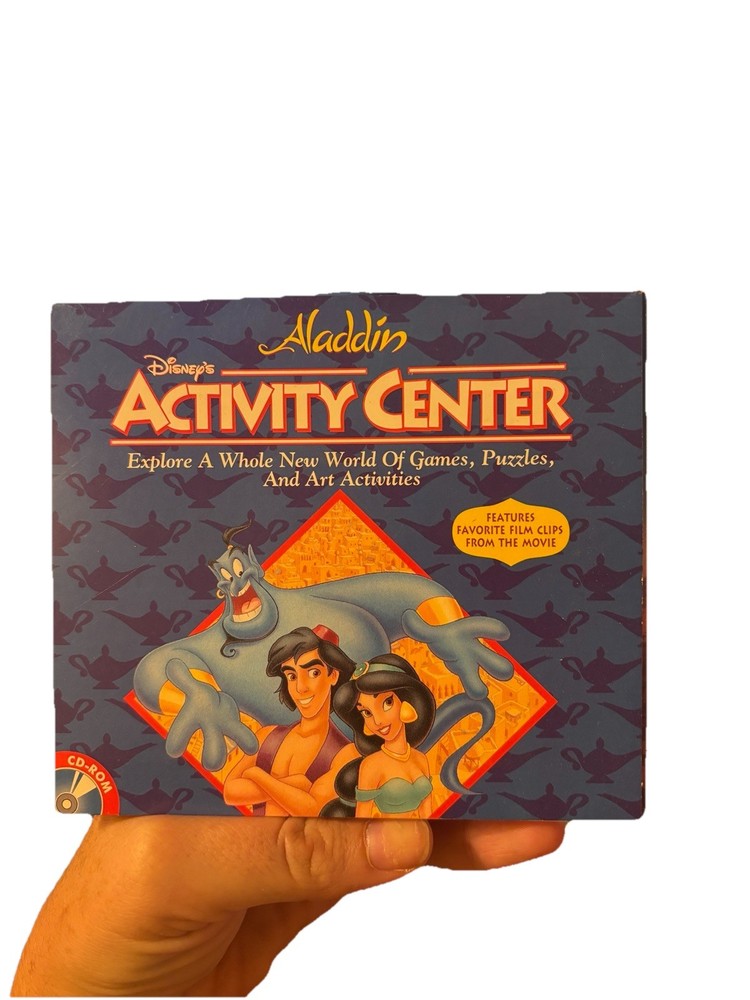 Vintage Disney Aladdin Activity CD ROM PC Game 1995 Windows Complete Box CIB