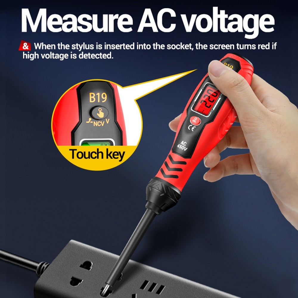 Digital Voltage Tester With LCD Backlight Smart Live Wire Detector For SWGF