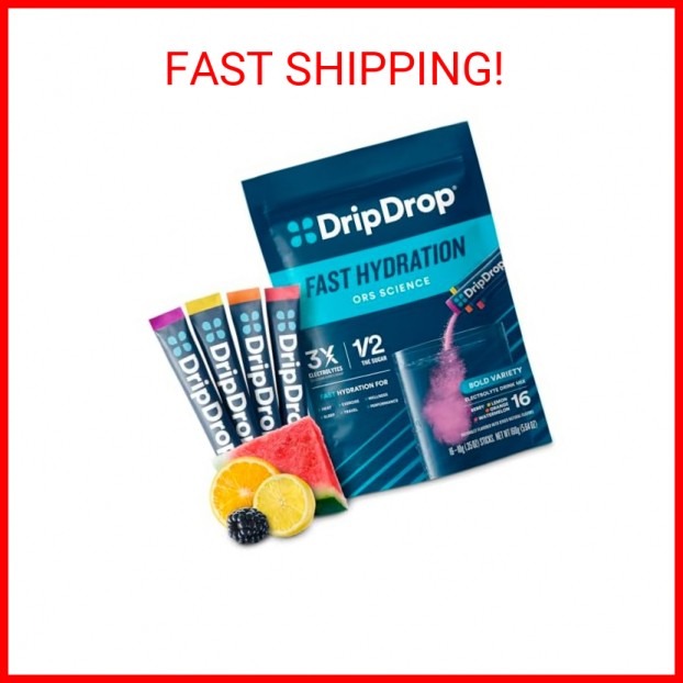 DripDrop Hydration Packets - Bold Variety Pack - Single Serve Electrolytes Powde