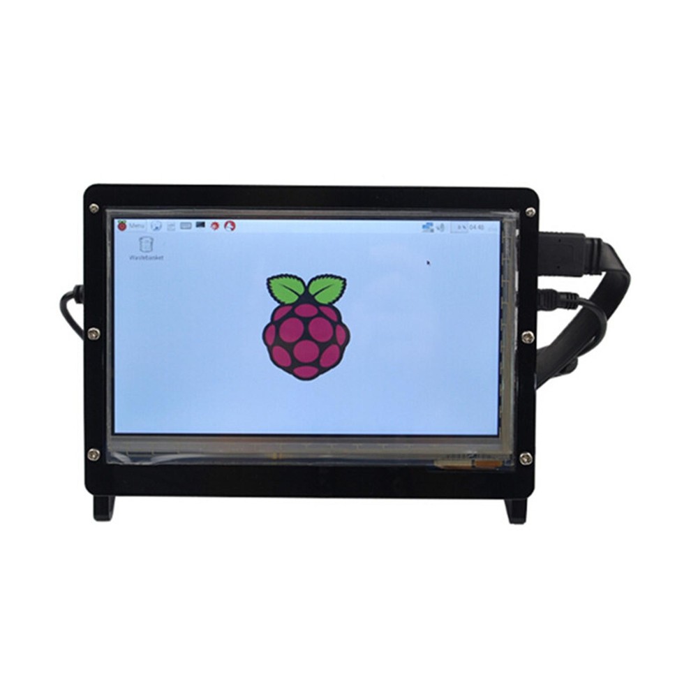 Black Front & Back Shell + Base + Screws For 7 inch Raspberry Pi 2 B LCD Screen