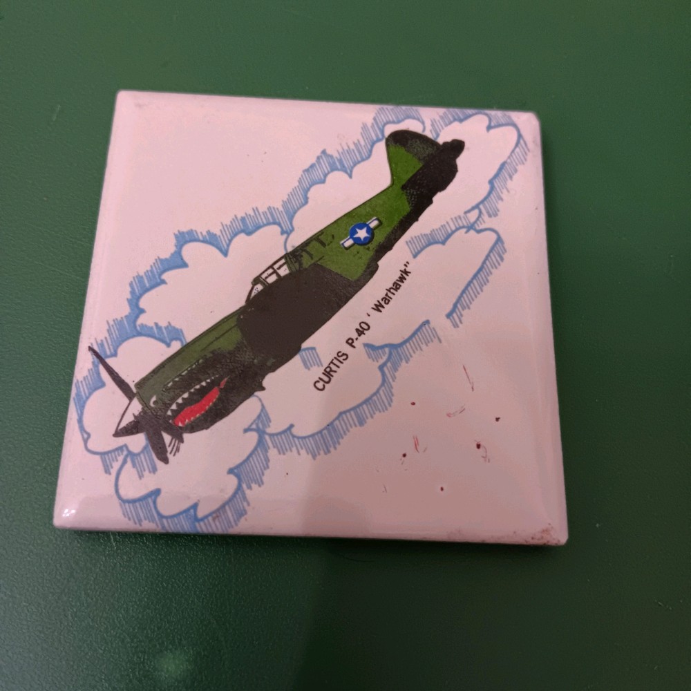 Vintage Curtis P-40 War Hawk WW2 Fighter Plane Refrigerator Magnet