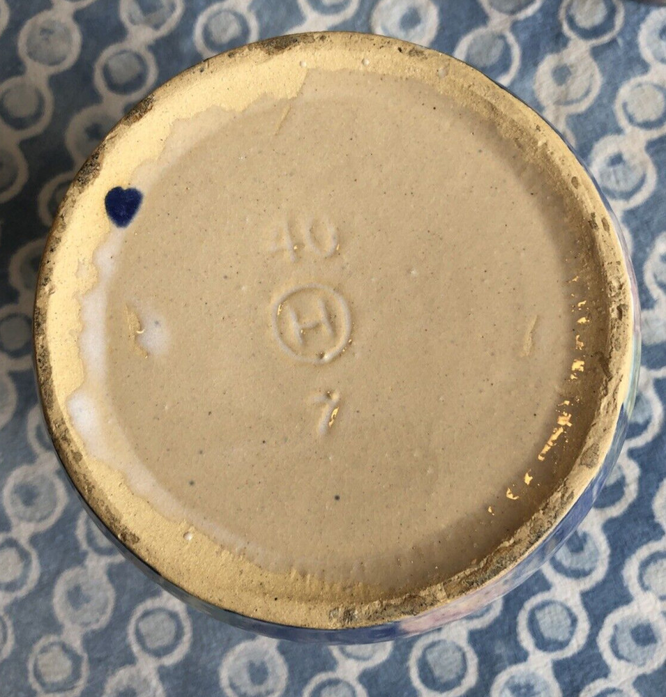 Handsome Hull Hand Painted Stoneware Vase