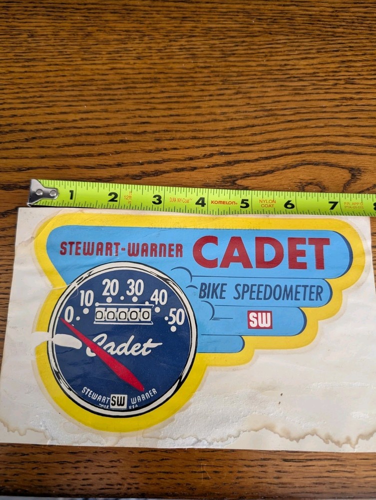 Vintage Bendix Stewart Warner Cadet Bicycle Waterslide Decals