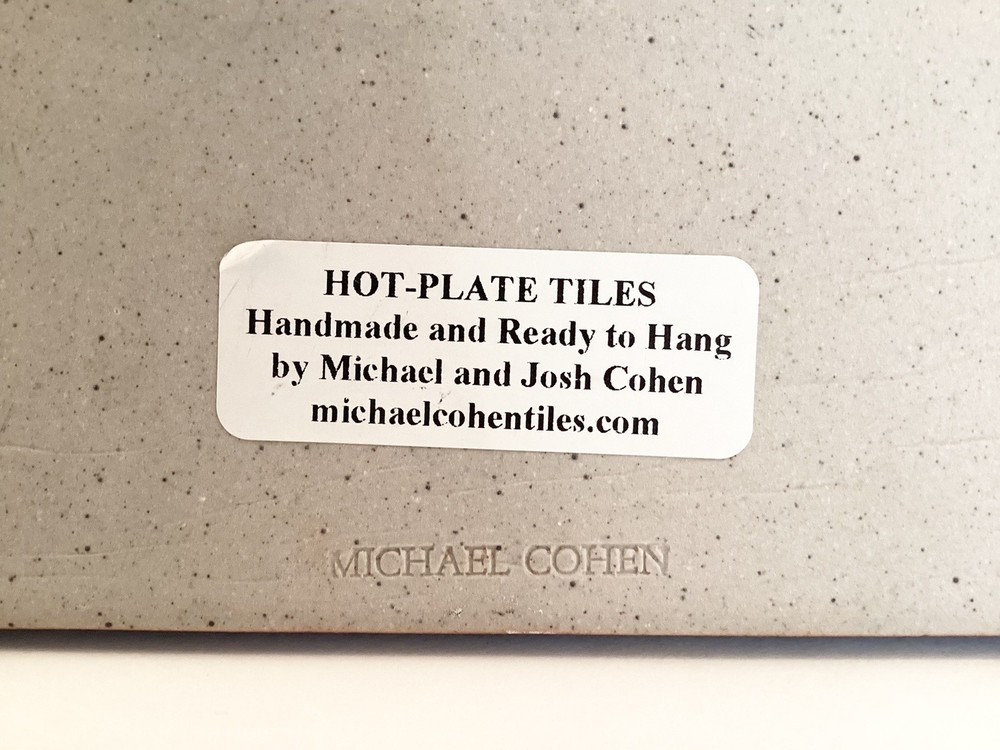 Michael Cohen Cobalt Blue Swimming Dolphin Hot Plate Ceramic Tile