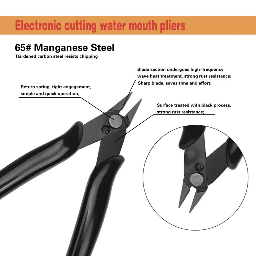 3 Pack 5 Inch Micro Wire Cutters Precision Flush Cutter Pliers for Crafting