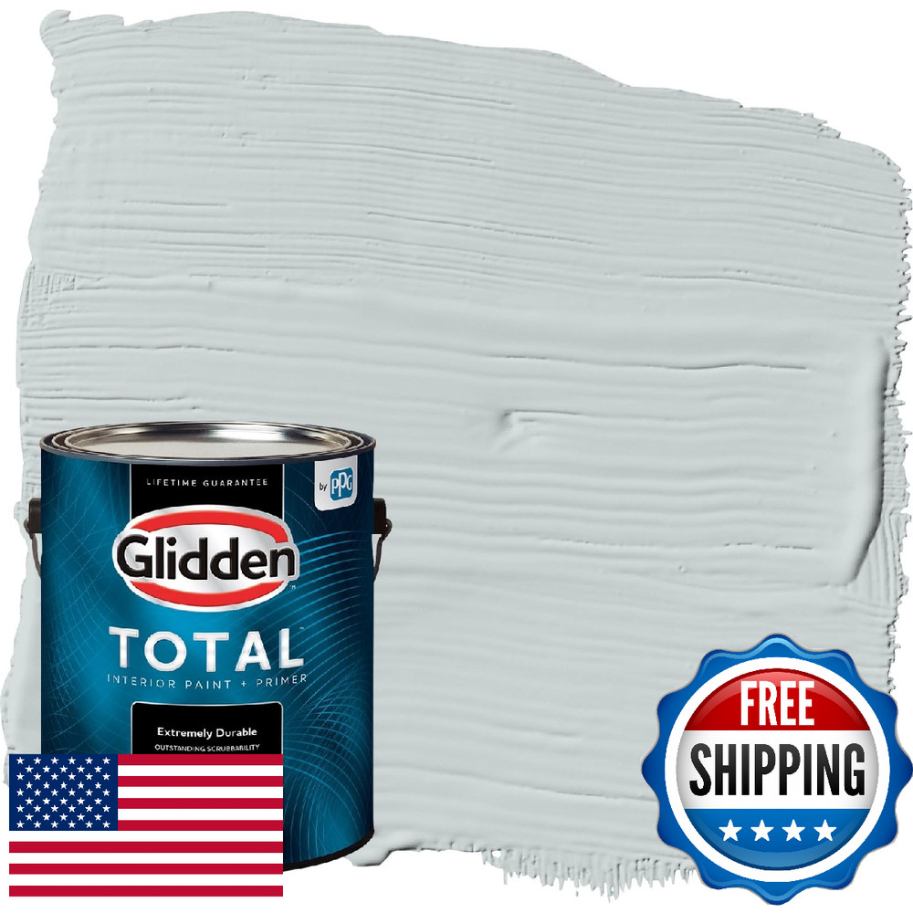 Glidden Total 1 gal. Winter Chill Gray Eggshell Interior Paint & Primer