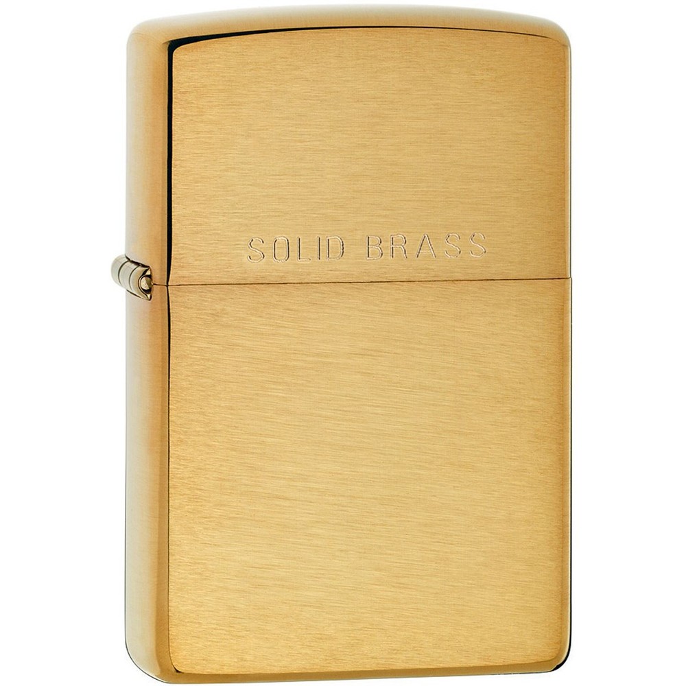 Zippo Engraved Solid Brass Brush Finish Pocket Lighter