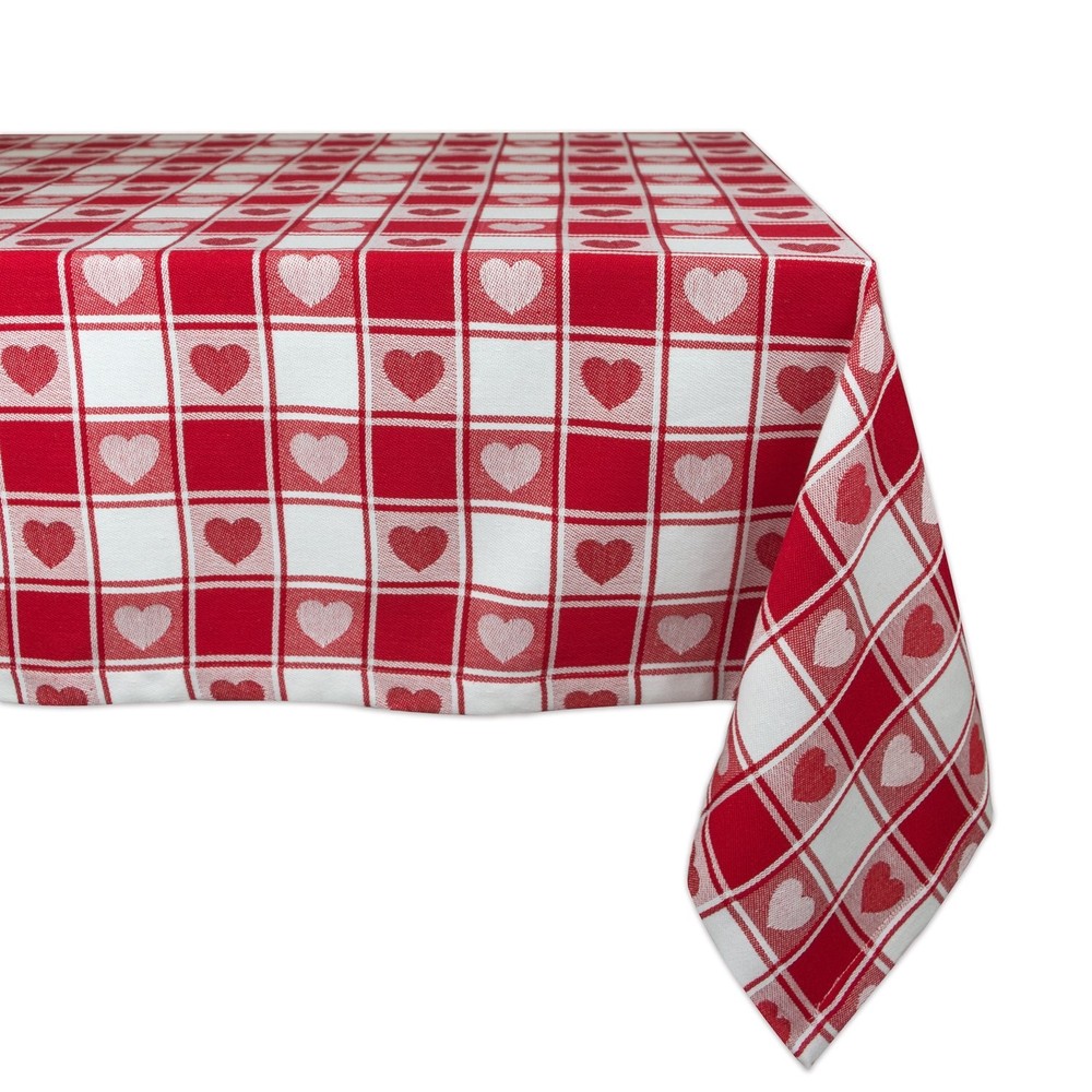DII Valentine's Day Tablecloth Check Collection, Tablecloth, 60x84, Checkered He