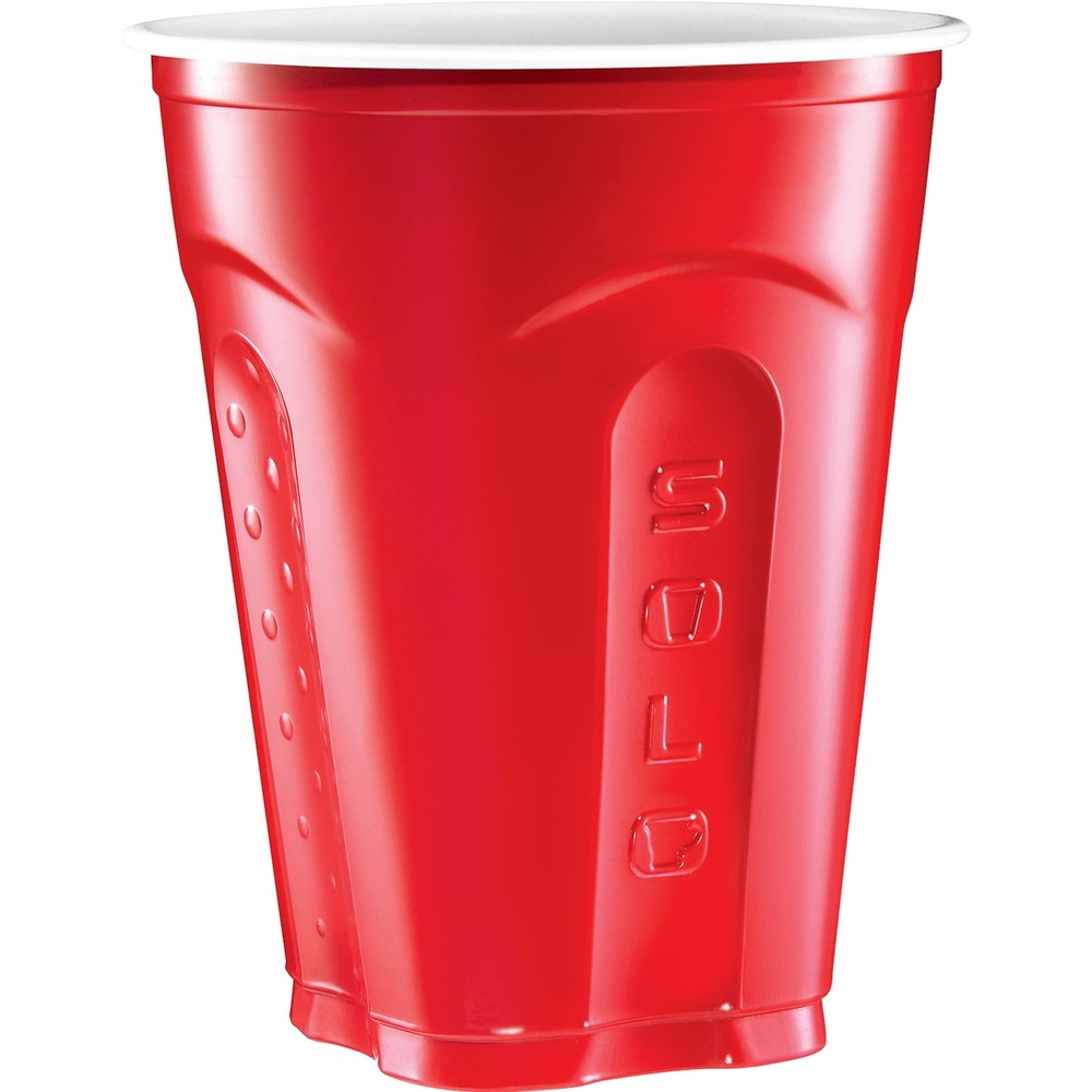 Red Solo Party Plastic Disposable Cups, 18 oz, 50 Count