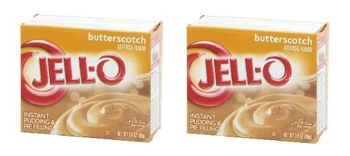 Jell-O Butterscotch Instant Pudding Dessert Mix 2 Box Pack