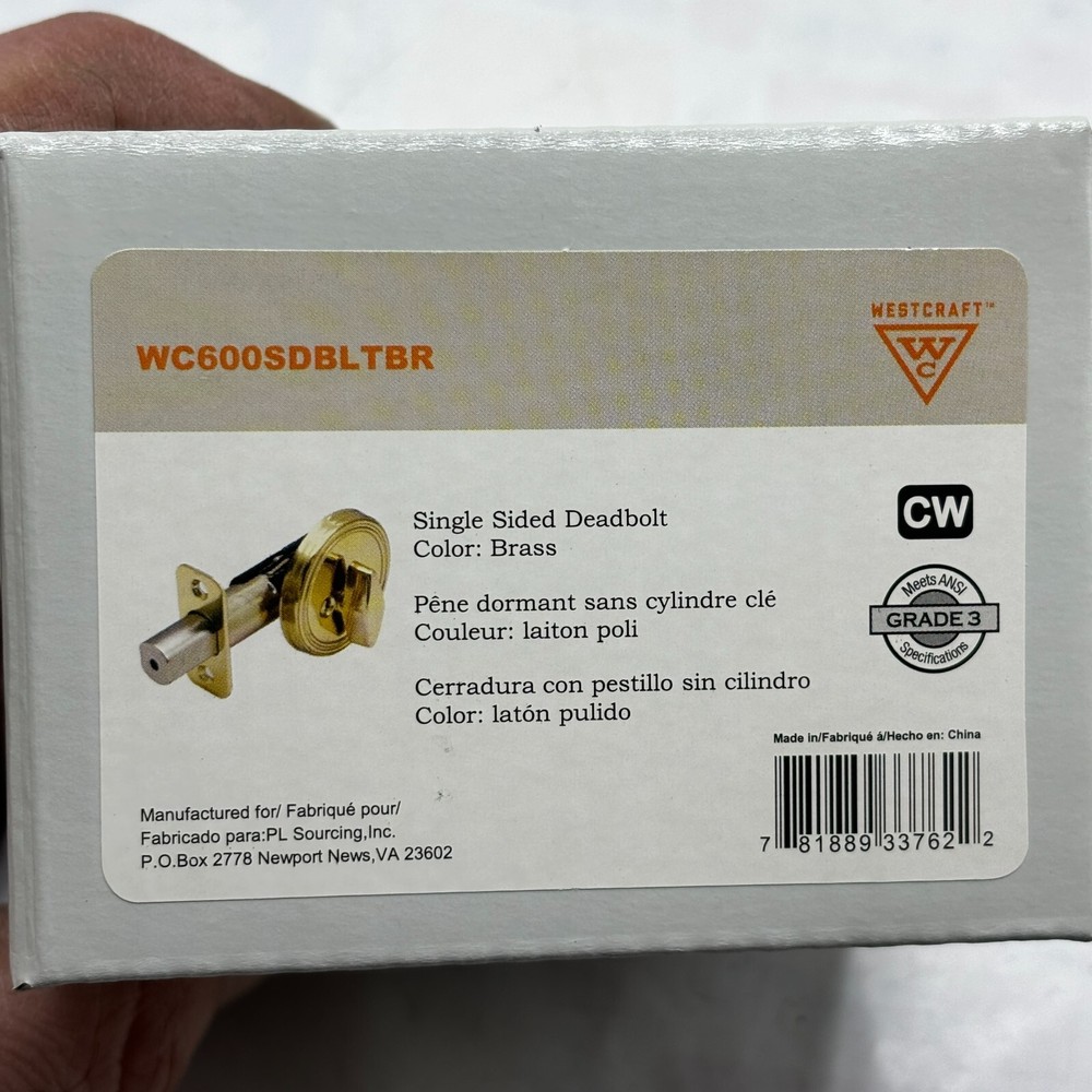 Westcraft DH.7472 WC600DBLTBR Single Deadbolt ⭐