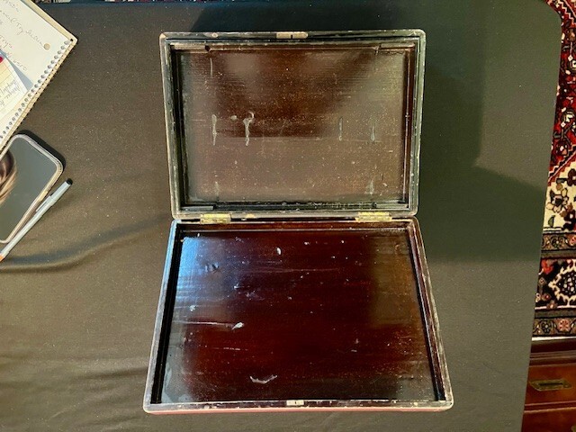 Antique Asian Lacquered Lidded Box- Large