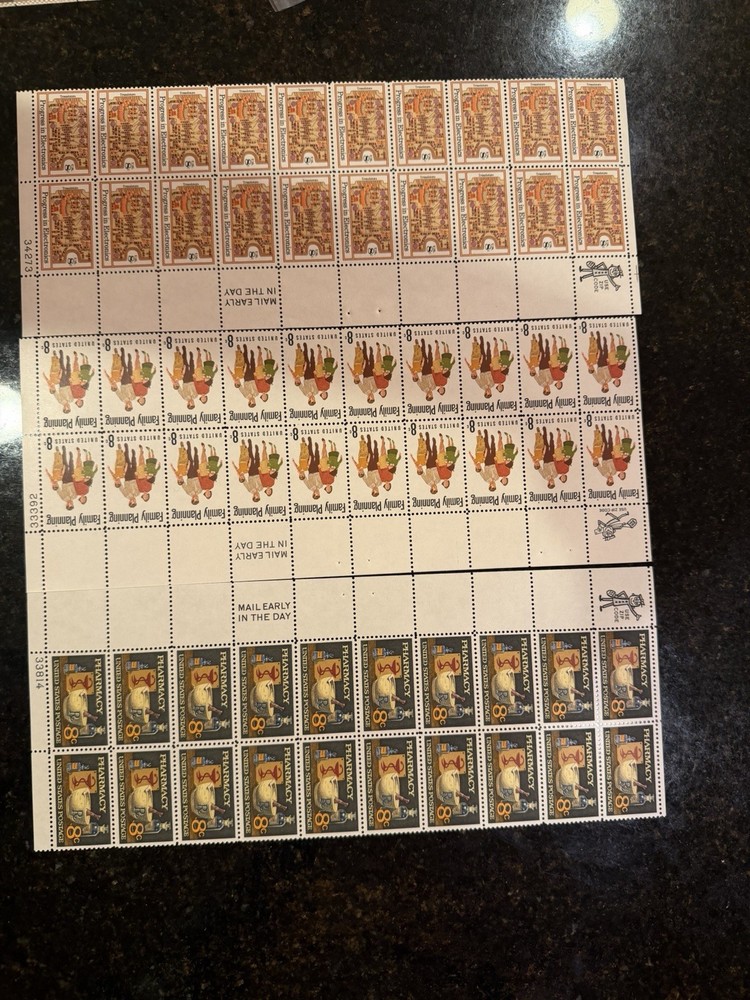US Family Planning Art 8 Cent Mint Never Hinged Stamp Sheet Multicolor