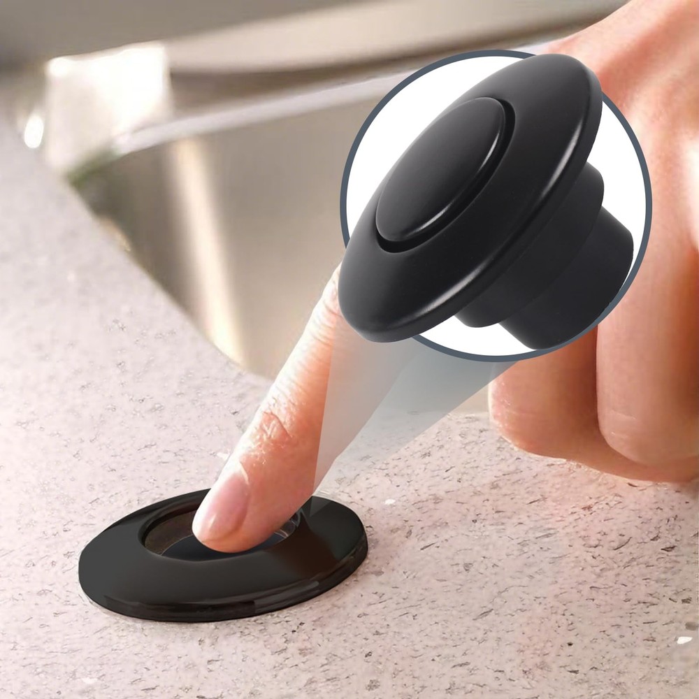 Garbage Disposal Air Switch Button For InSinkErator STCMTBLK Matte Black