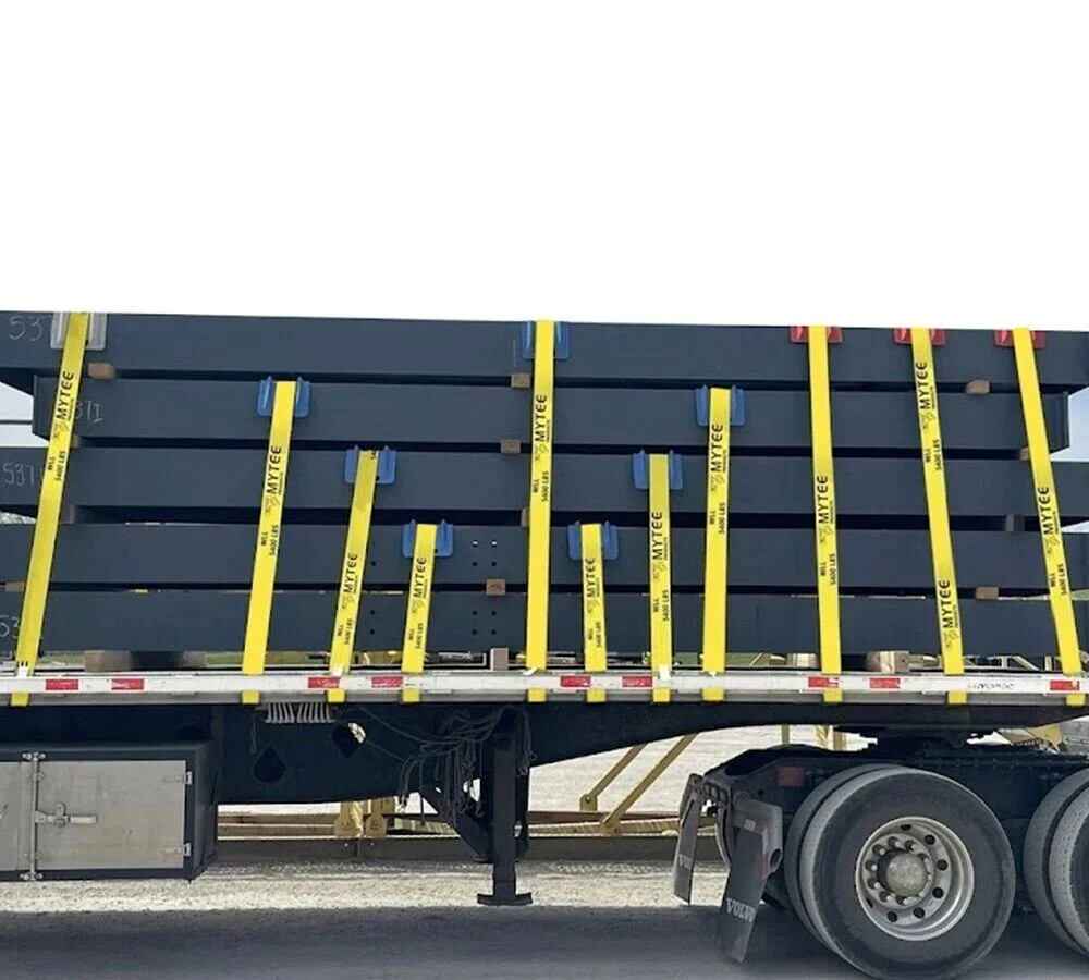 (10 Pack) 4"x65' Winch Straps w/flat hook, WLL 5400 Flatbed Tie Down Strap