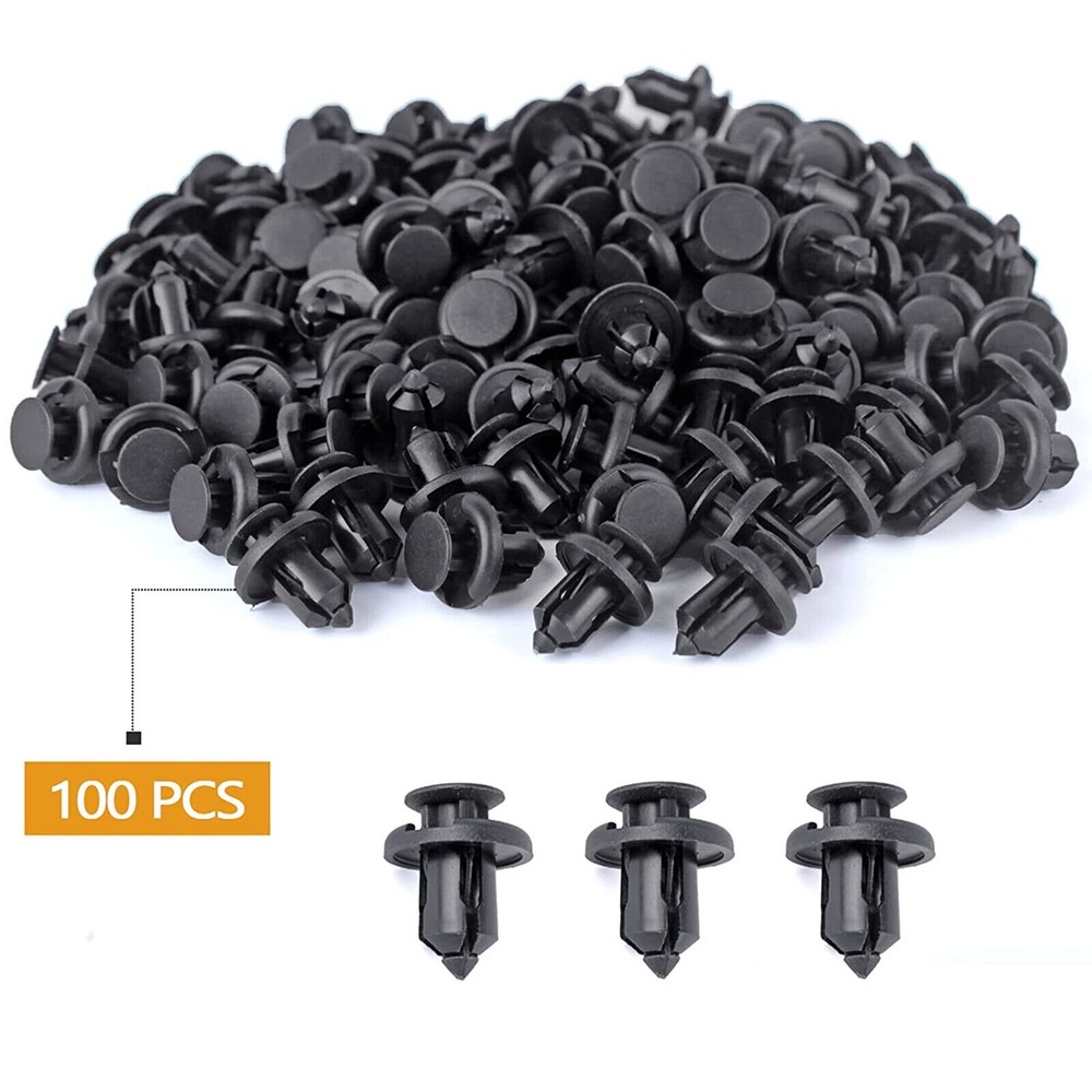 100pcs Bumper Clips 10mm Plastic Rivet Fastener Mud Flaps Fender Push