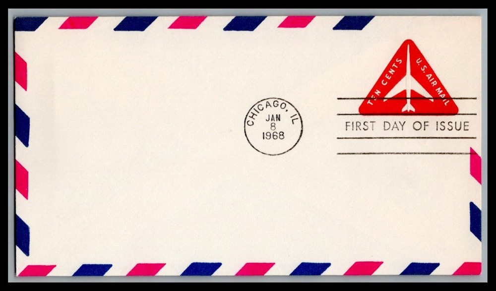 US FDC # UC40 10c Jet Triangle none   1968, 9p1336