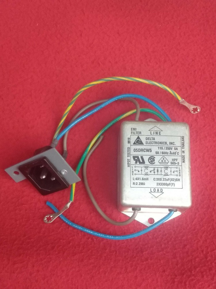 Delta Electronics EMI Filter 05DRCW5 LINE FILTER 115/250V 5A CHASSIS MOUNT