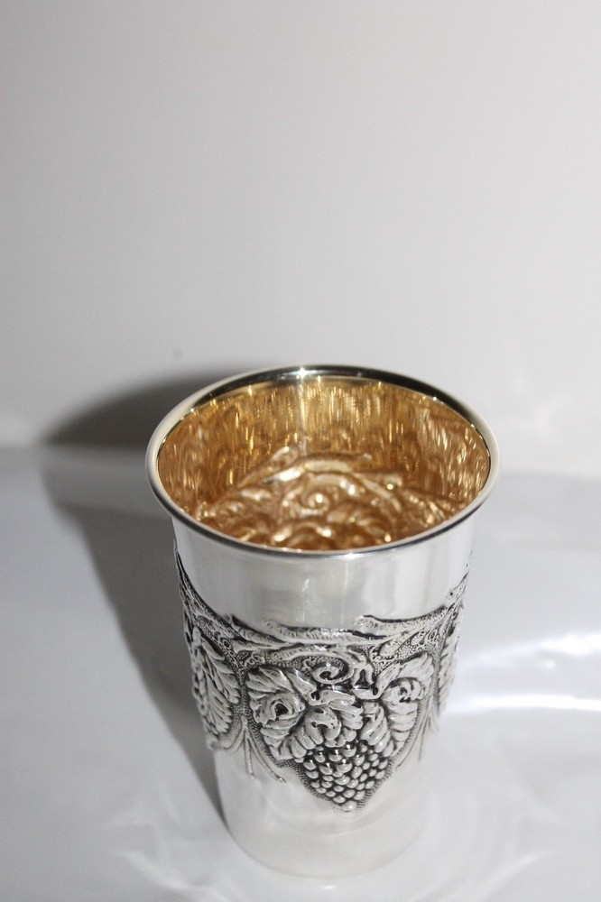Grape Cup Wine Silver Cup Sterling Silver 925 Silver Inside Gilded New