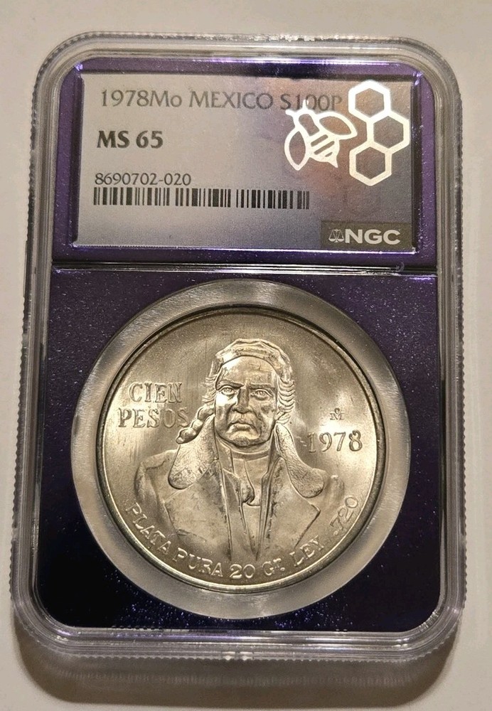 Silver 1978Mo Mexico S 100P NGC MS 65