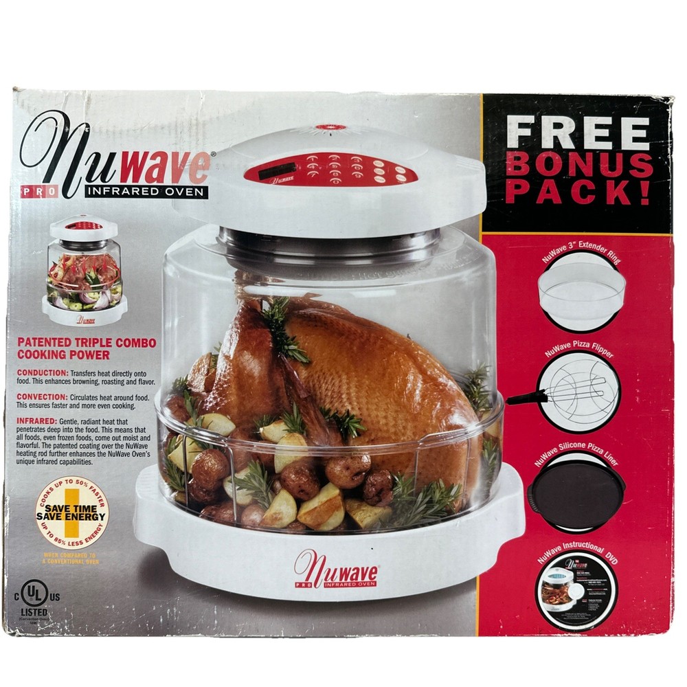 NuWave Infrared Oven Pro Plus Countertop Cooking System NEW w/Extender Ring READ
