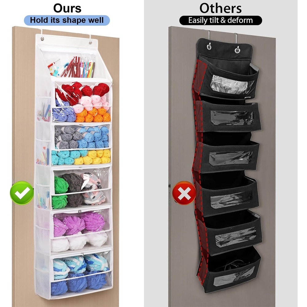 Hanging Yarn Storage Organizer, Large Capacity Knitting Organizer Storage wit...