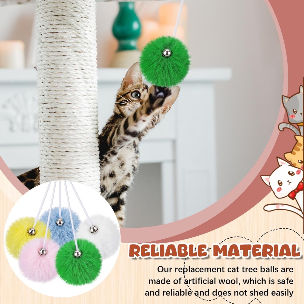 Simgoing 15 Pack Interactive Cats Toy Replacement Balls for Cat Multicolor