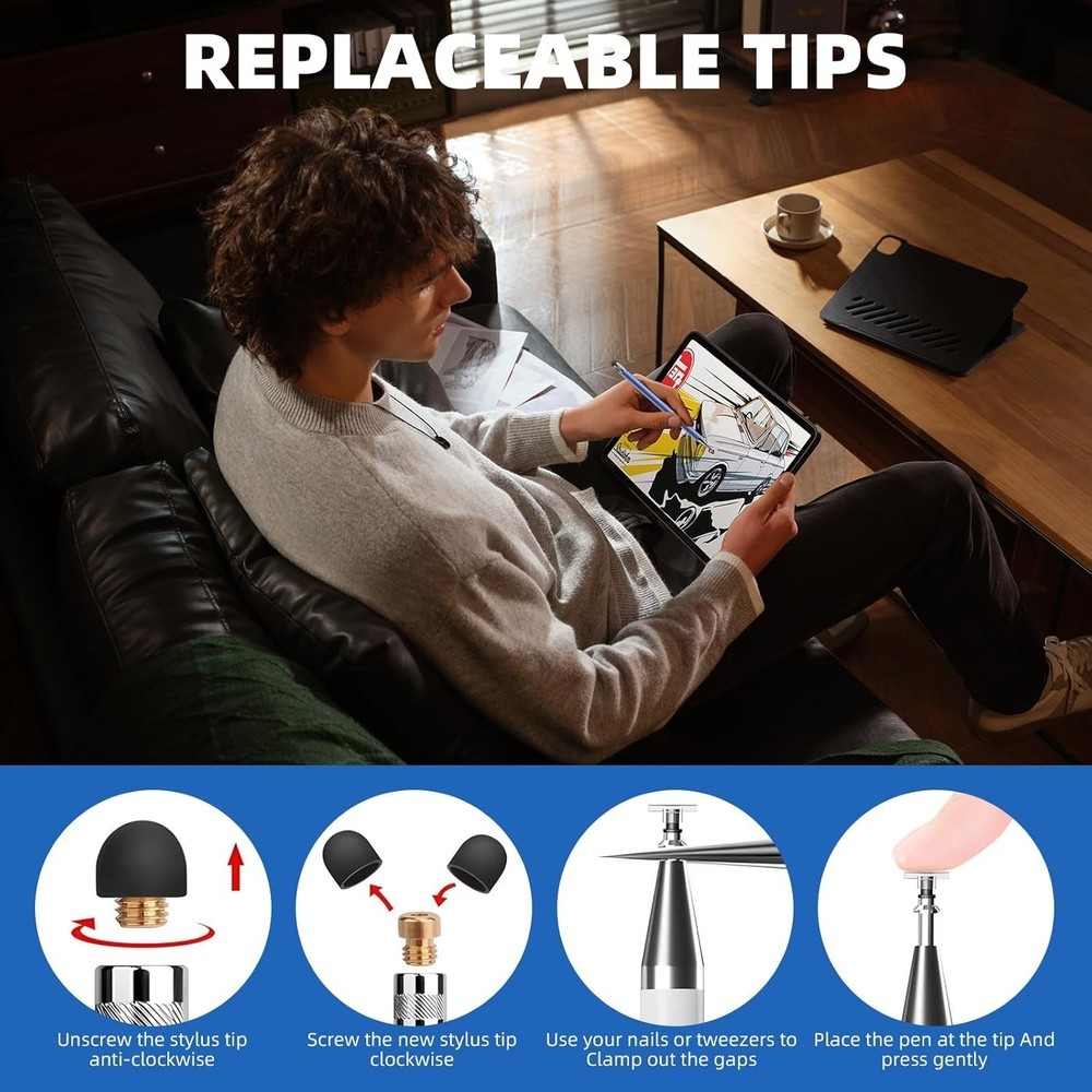 Smooth Disc Tip Stylus Pen for Accurate Touch Inputs - Lightweight & Portable