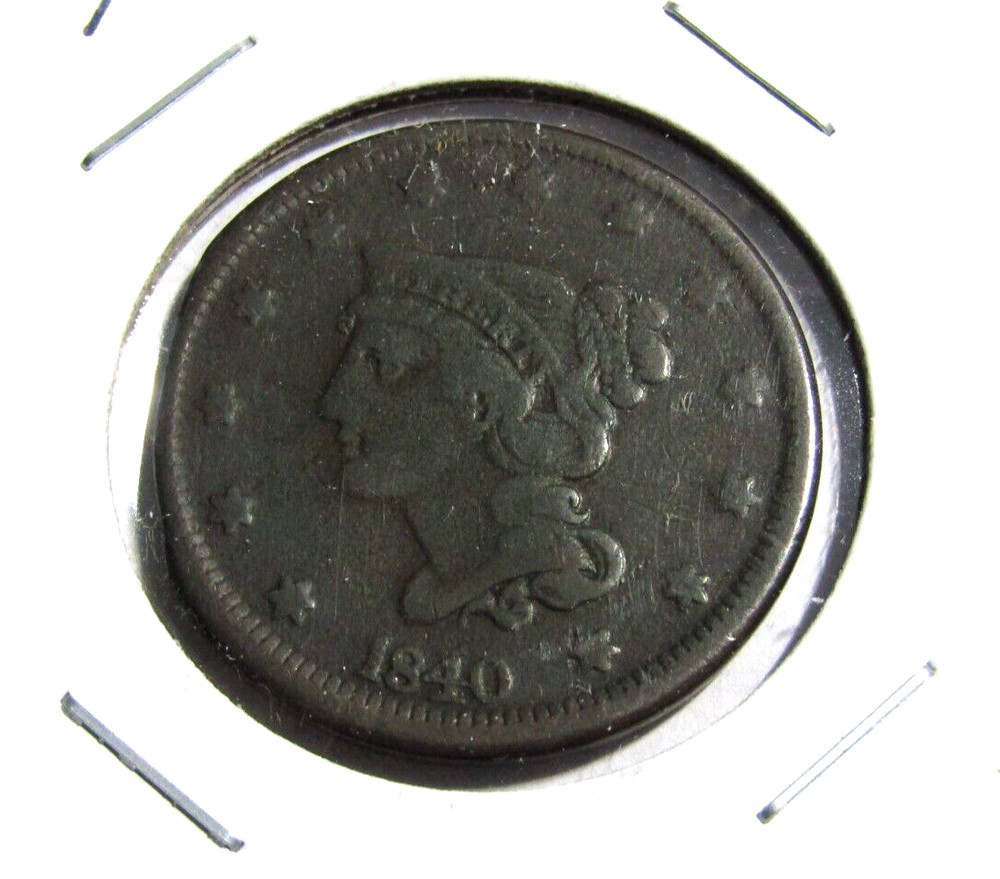 1840 Large Cent Elliptical Clip Error #352 - F