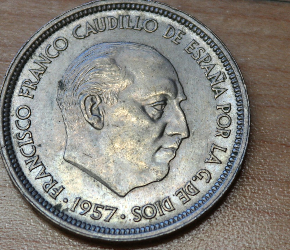 1957 (60) Spain 50 Pesetas Mint Error