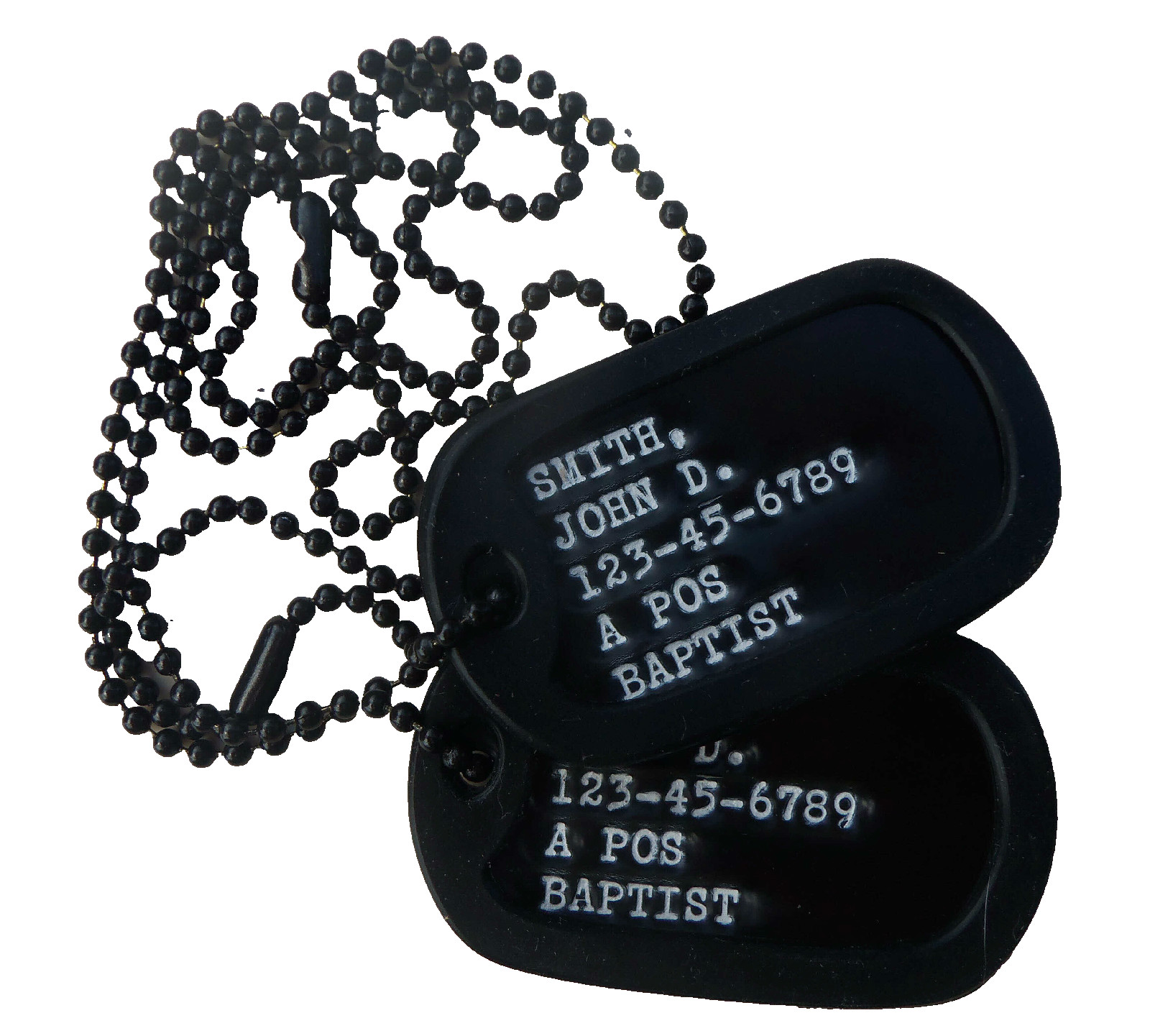 Real Black Debossed Military GI  Dog Tags  Army Navy Air Force USMC Coast Guard