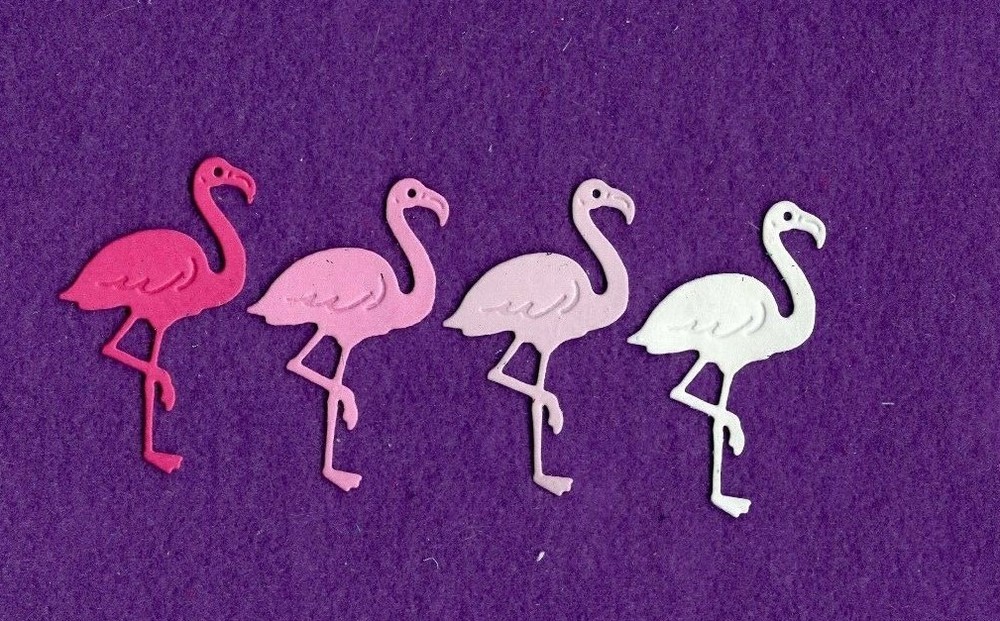 FLAMINGO # 3 die cuts scrapbook cards