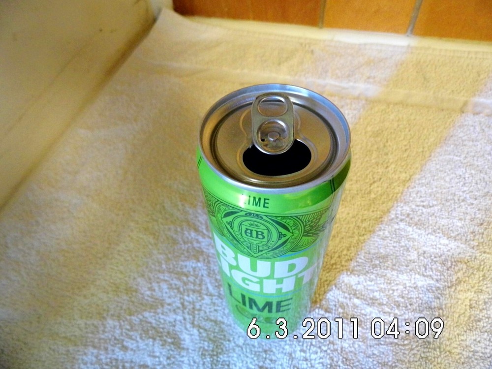 Bud Light Lime Slim Aluminum Can Empty 12 oz. Top Opened Wrong Date NOT 2011