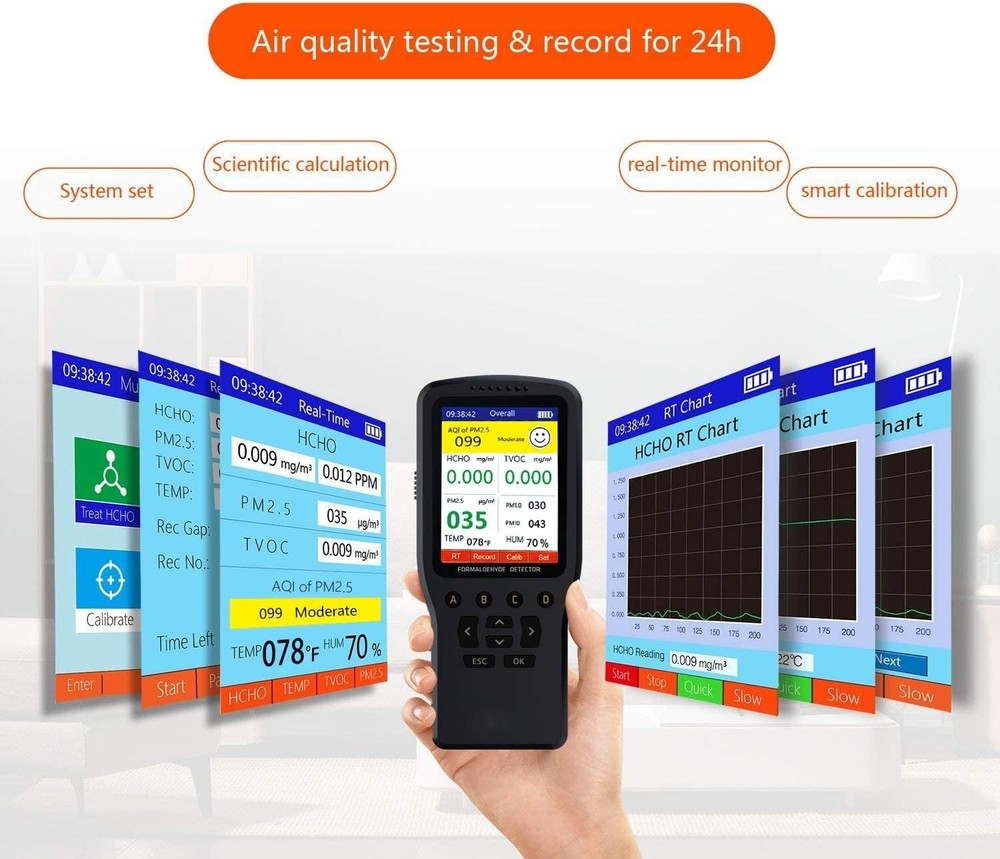 Air Quality Pollution Formaldehyde Detector Temperature Humidity Meter Sensor