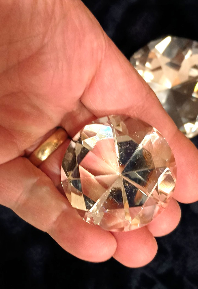 Huge Glass Diamonds SET OF THREE
