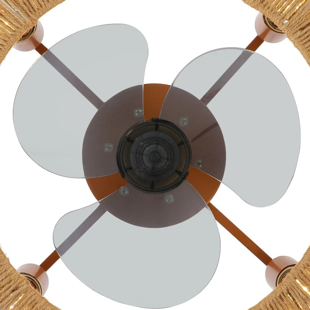 Caged HEMP Modern Ceiling Fan with LED Light & Remote Control Quite