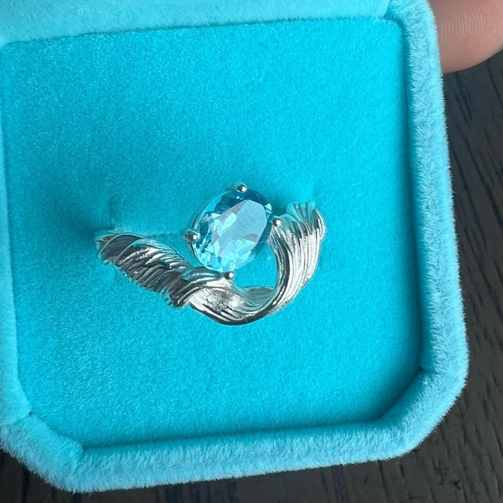 S925 Blue topaz ring