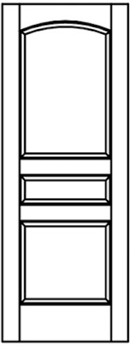 Primed Smooth 3 Panel Arch Top Raised Panel Solid Core Interior Doors Model#3NAC