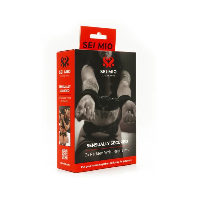 SEI MIO Velvet Wrist Restraints Adjustable Padded Handcuffs