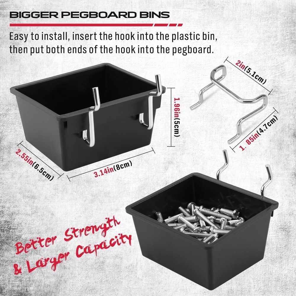 Pegboard Organizer Peg Board Hooks 121-Piece Hooks Durable Peg