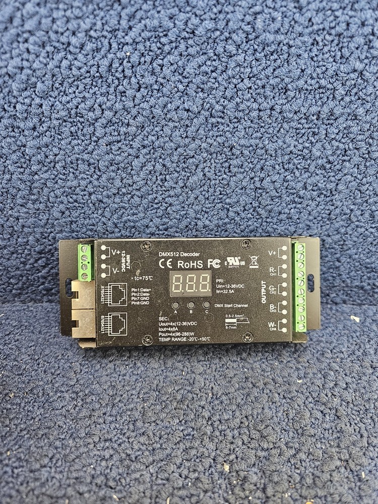 DMX512 Decoder 6CH Channel RGBW Controller LED Stage DJ Lighting CMOS Output