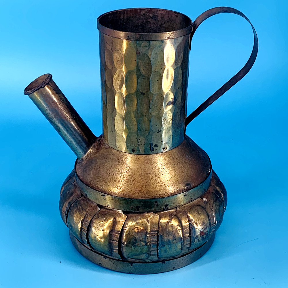 Hammered Brass Pitcher 8.5" Vintage