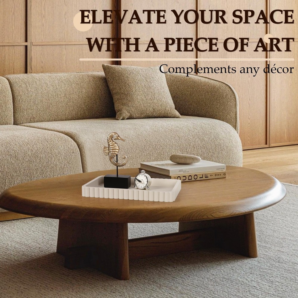 Concrete Decorative Tray Coffee Table Decor 14 Inch Rectangular Ottoman Gray