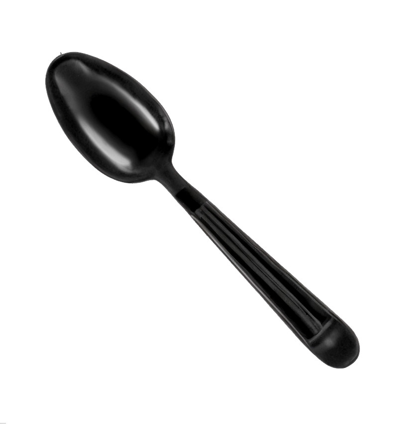 Affex Heavyweight Black Plastic Teaspoons – Polypropylene, Bulk 1000/Case